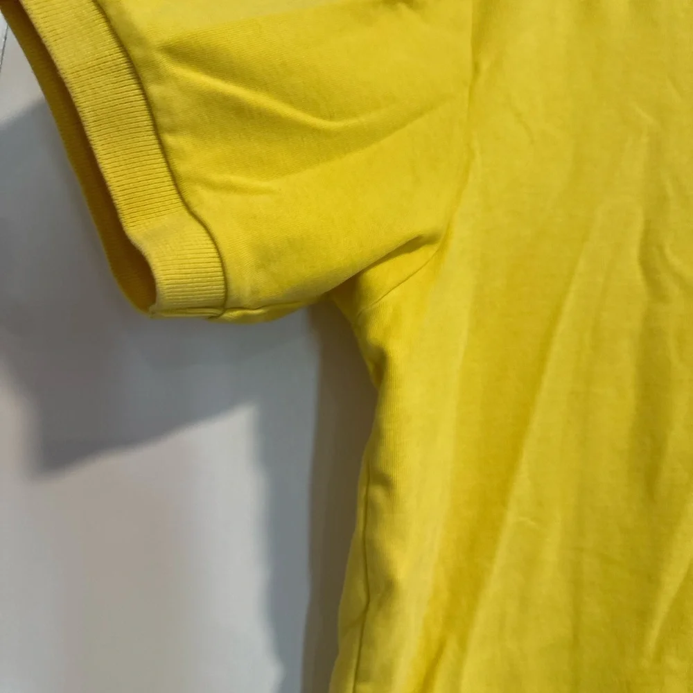 VTG Y2K POLO RALPH LAUREN Sz:L Bright Yellow Cotton Polo Short Sleeve Shirt.